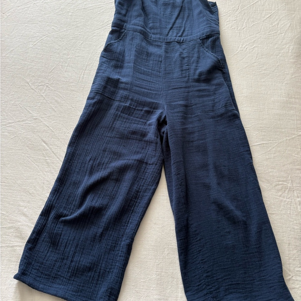 Carve Designs Navy Double Gauze Jumpsuit